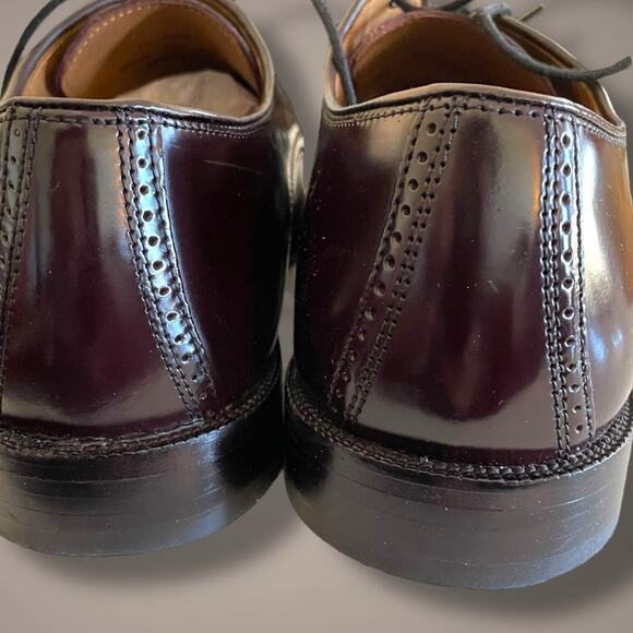 Men's 10D JOHNSTON & MURPHY Men's Burgundy Bradford  Brush Off Finish Shoes  IOB - Picture 5 of 14